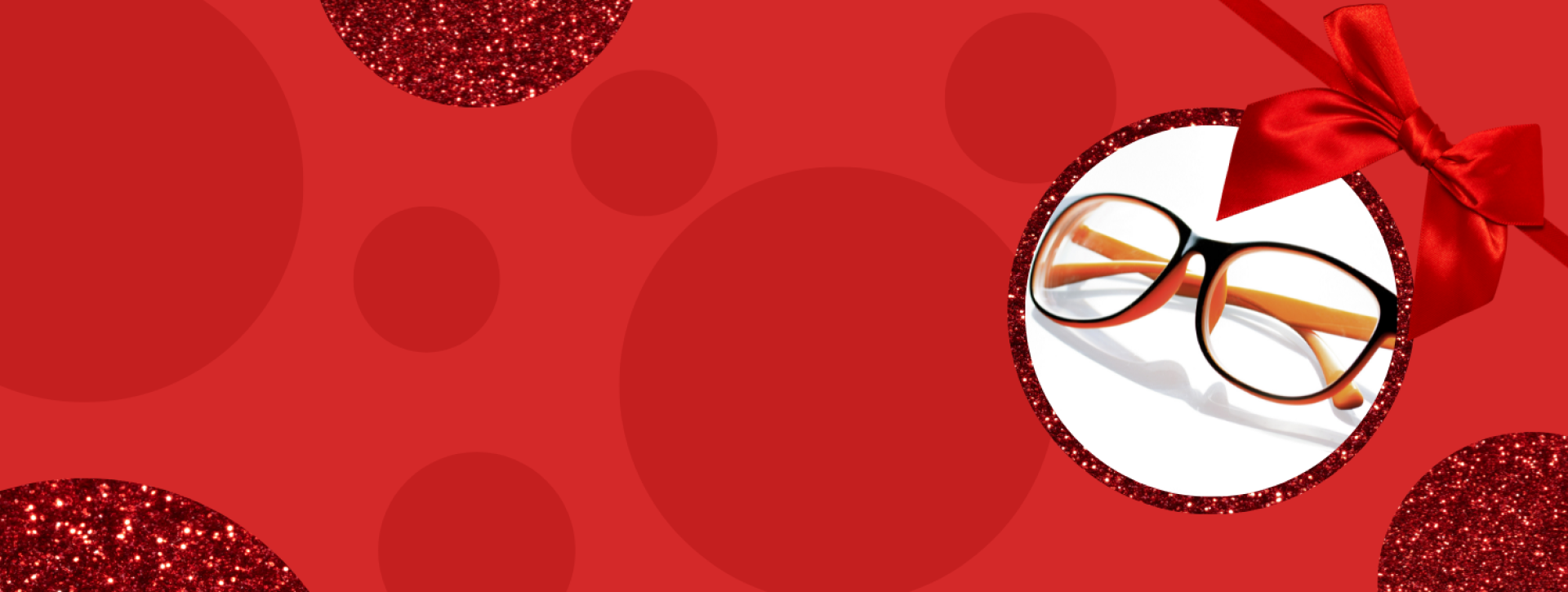 Red background with darker red and sparkly circles